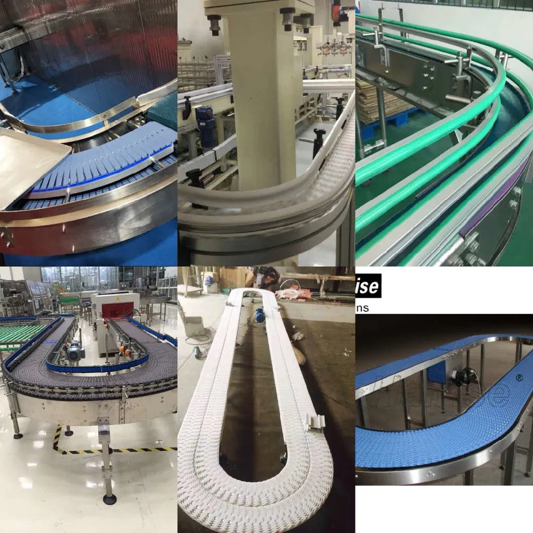 Customizing PVC/PU Belt or Plastic Modular Belt Curve Conveyor