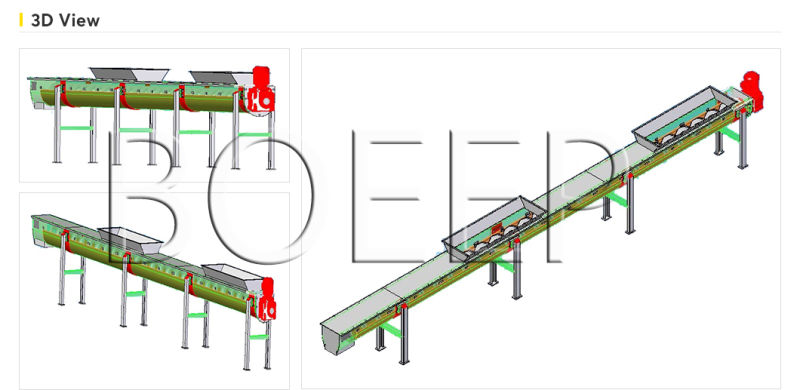 Sewage Wastewater Treatment Plant Sludge Moving Inclined Screw Conveyor
