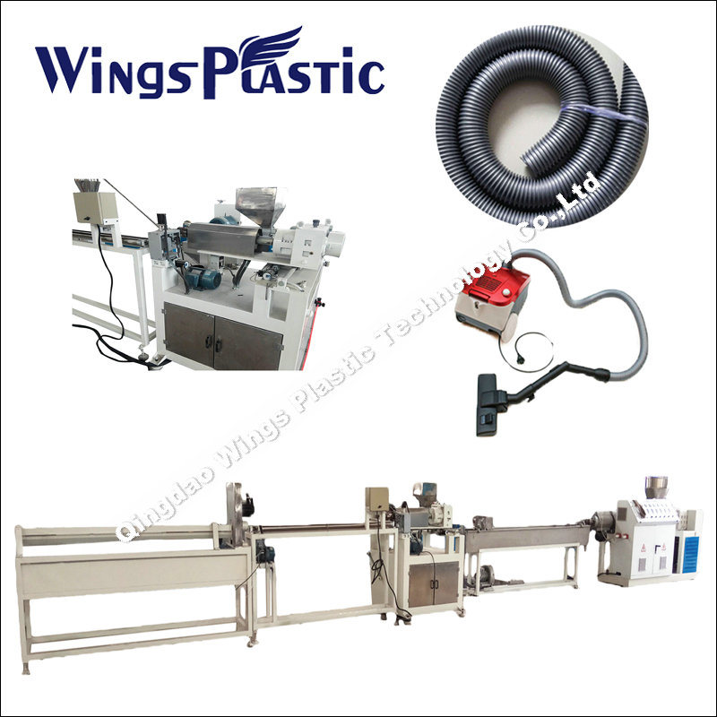 EVA LLDPE Spiral Winding Cleaner Hose / Pipe Making Machine, Plastic Pipe Extruder Line