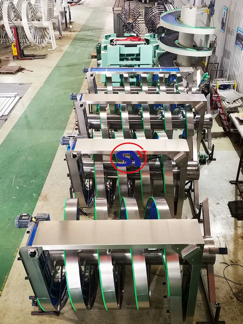 Modular Plastic Mesh Belt Lifting Conveyor Auto Spiral Conveyor for Handling Carton
