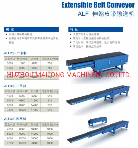 Packaging Industry Extensible Belt Conveyor by China Factory