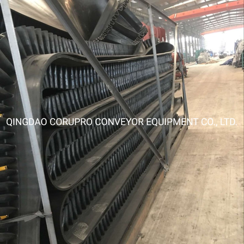 Wear Resistant Inclined Corrugated Sidewall Rubber Conveyor Belt