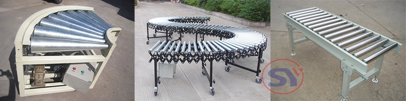 Customizable Material Handling No Power Roller Idler Conveyor for Cases Packages