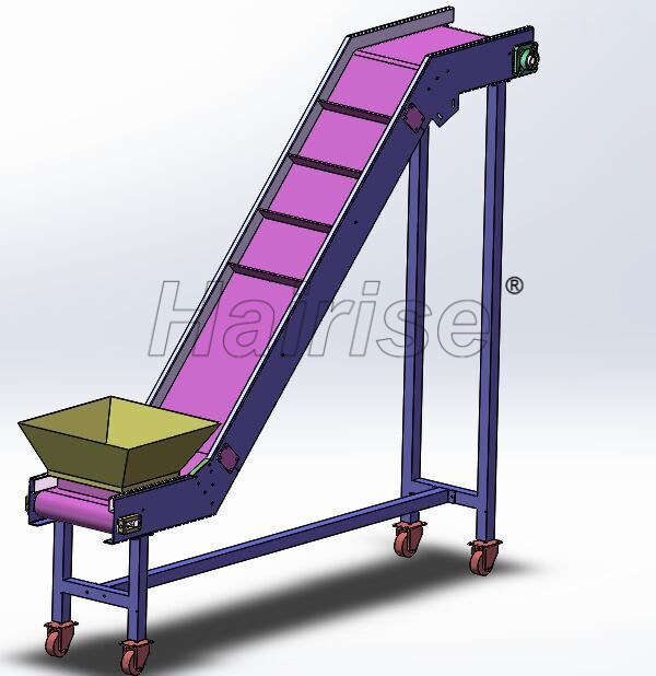 Hairise PVC Belt Inclined Conveyor in Nuts Industry