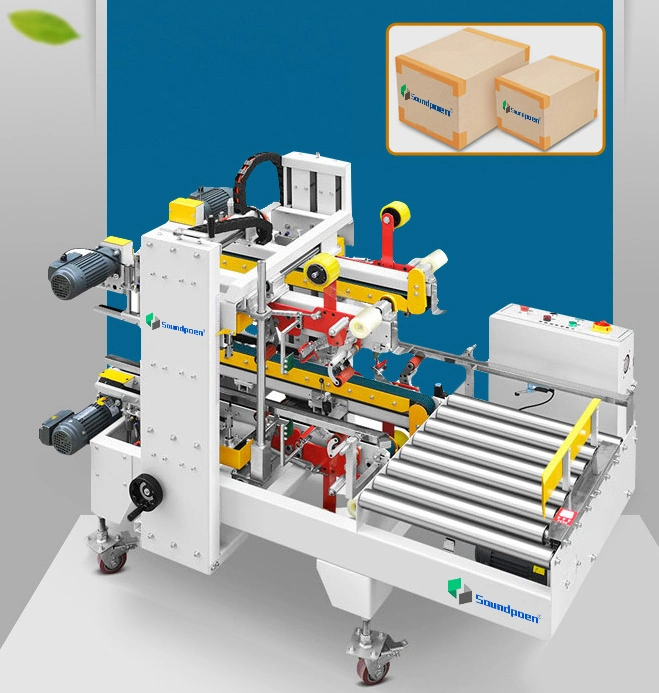 Carton Sealer Machine Side Belt Conveyor Automatic Carton Box Folding Sealing Machine