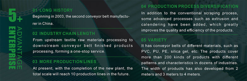 Hot Sale Industrial Grass Pattern PU Conveyor Belt/Flat Conveyor Belt