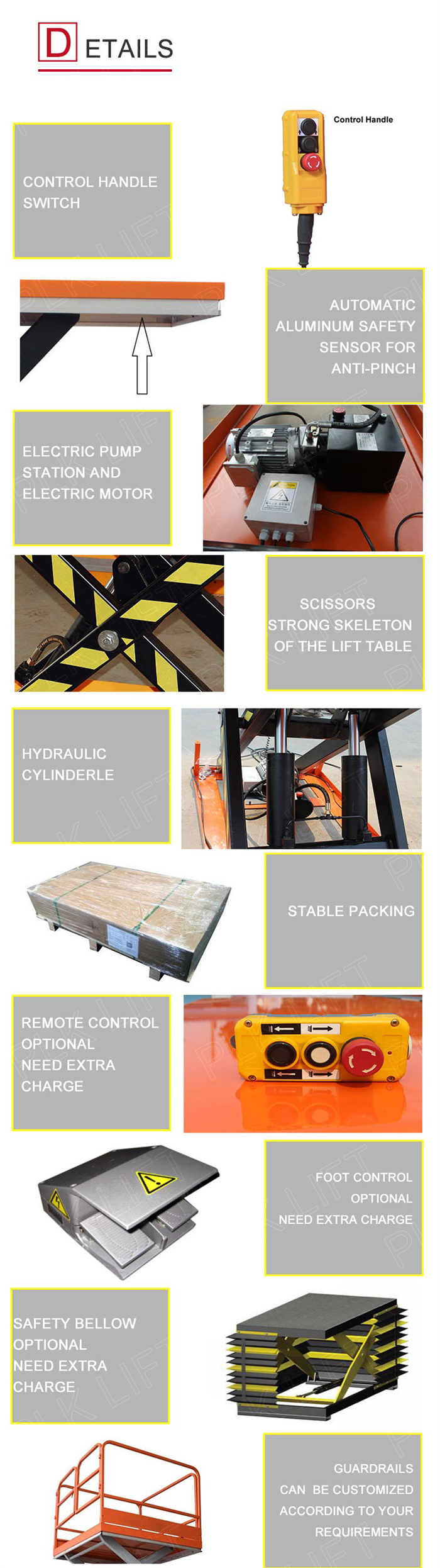 Vertical Lift Conveyor Hydraulic Scissor Lift Table