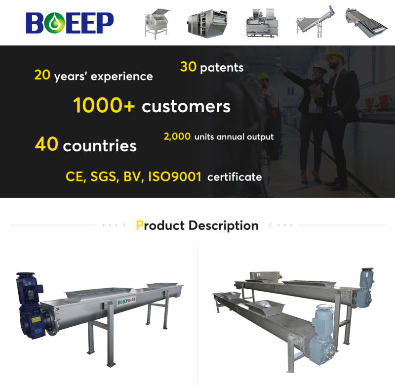 Inclined Shaftless Screw Conveyor in Effluent Treatment Plant Process