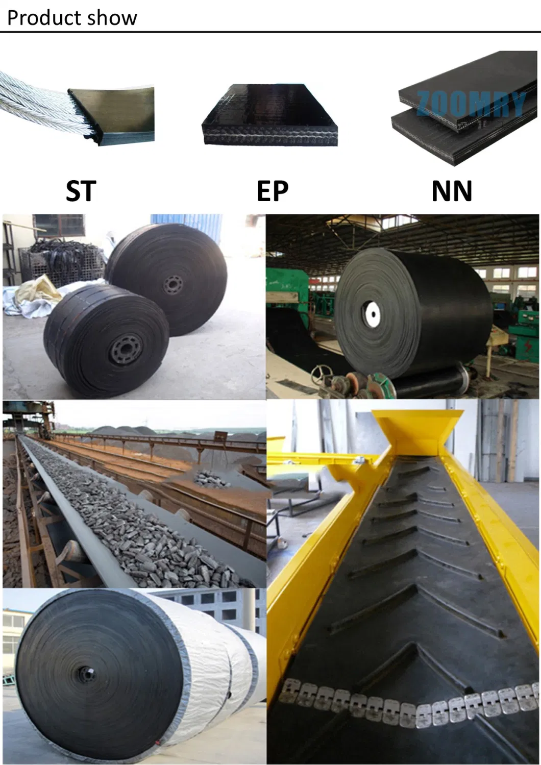 Use for Coal Plant Moving Rubber Round Small Incline Conveyor Belting