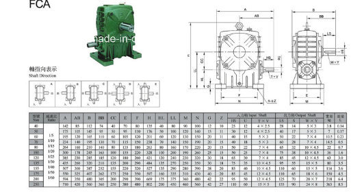 Wpa (FCA) Worm Gearbox Worm Wheel Reducer Gear Reducer