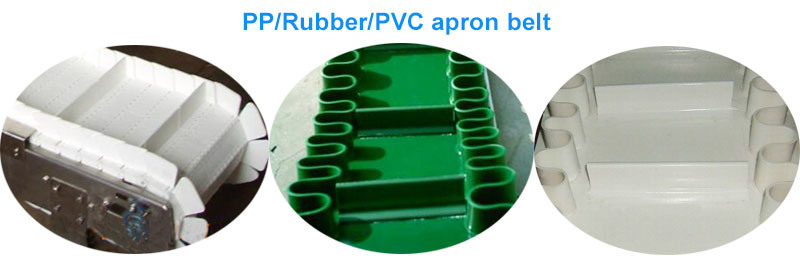 Inclining Corrugated Sidewall Rubber Belt Conveyor for Puffed Food