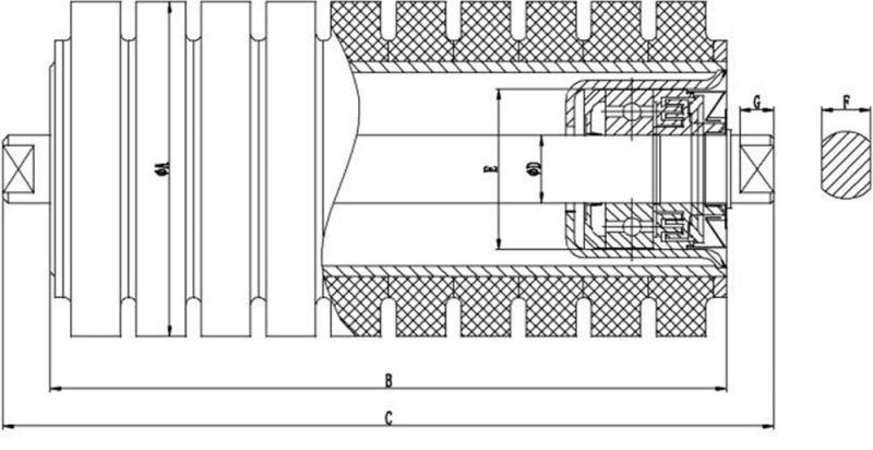 Industrial Belt Conveyor Rubber/Steel Impact Conveyor Roller