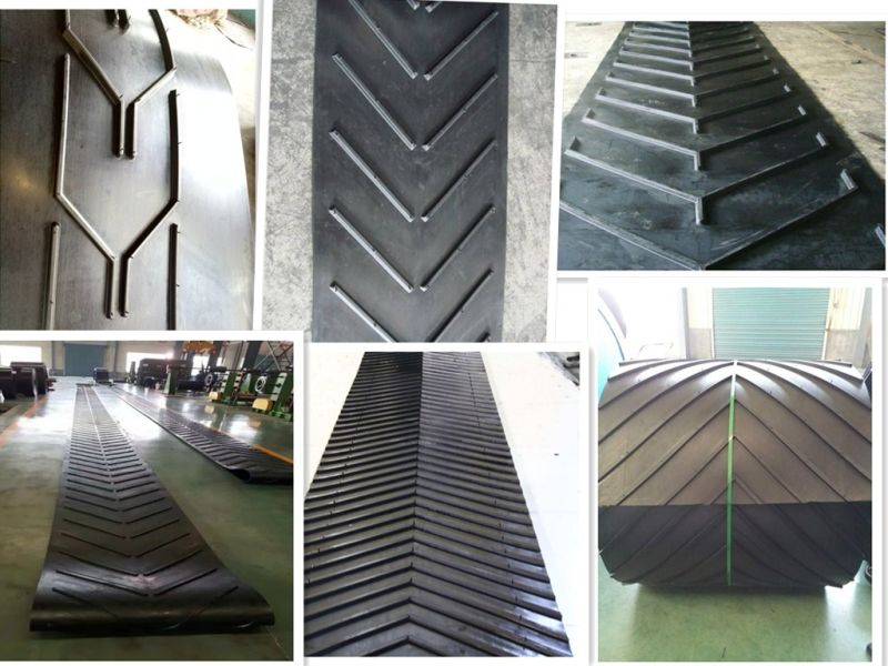 Chevron Ribbed Conveyor Belt, Oil Resistance Rubber Conveyor Belt