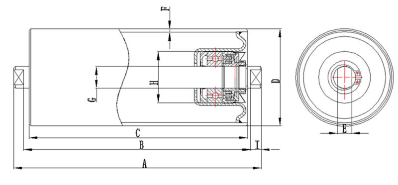 Industrial Belt Conveyor Carrying Idler Steel Conveyor Roller