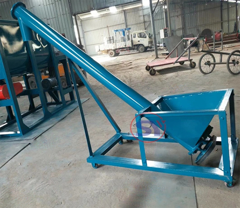 Declined Feed Flexible Screw Conveyor for Powder Particle Discharge