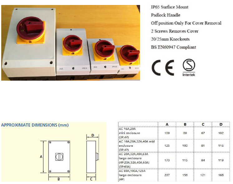 Solar AC Range Rotary Isolators