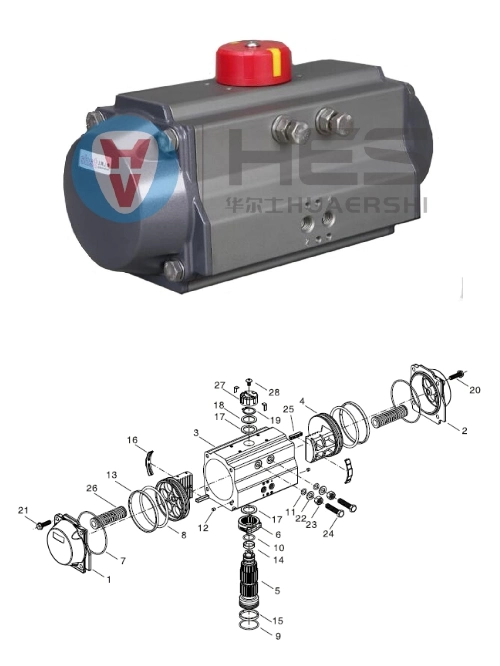 Ta Rack and Pinion Pneumatic Actuator Double Acting and Spring Return