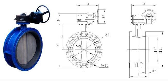 Worm Gear Box Operated Ductile Iron Flanged Soft Seal Butterfly Valve (GAD341X)