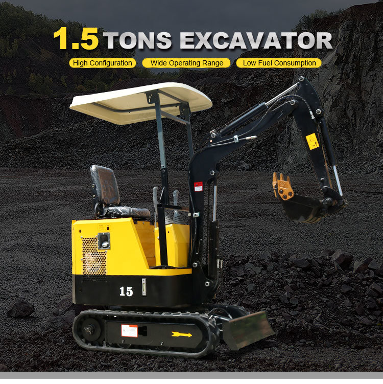 Crawler Excavator Hydraulic 1500kg Mini Digger Parts Mining Excavator
