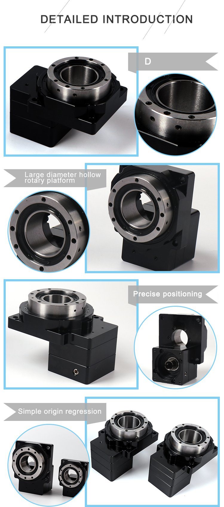 High Efficient Hollow Rotary Platform with Right Angle Gear Reducer