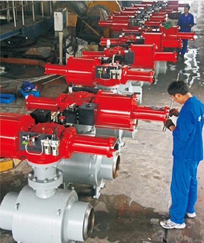 a 120 Angle Trip Rack and Pinion Double Acting Pneumatic Actuator