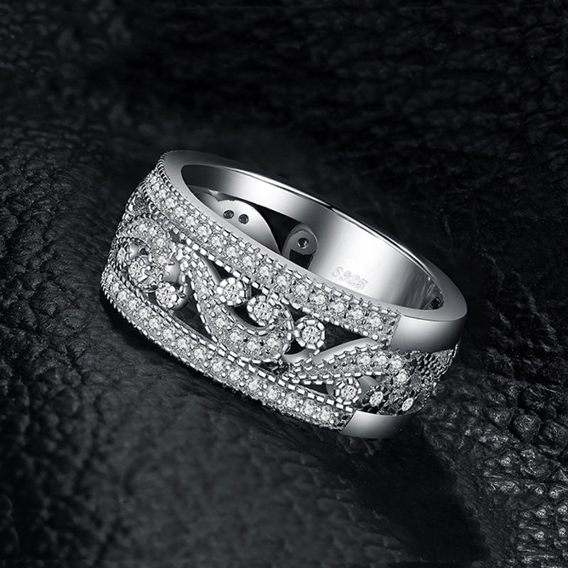 925 Sterling Silver Rings CZ Rings Eternity Band Rings Wedding Jewellery