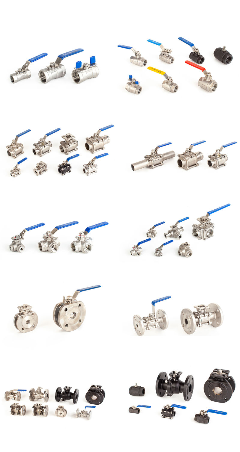 Stainless Steel Ball Valve with Double Male Ends with Three Piece