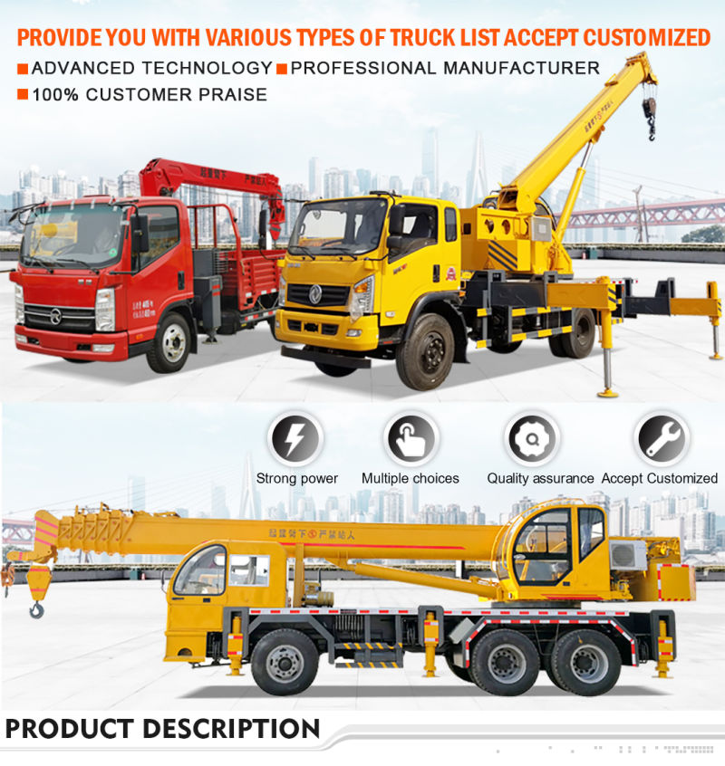 Hydraulic Mobile Crane Truck Mounted Small Construction Cranes Cranes Manipulators