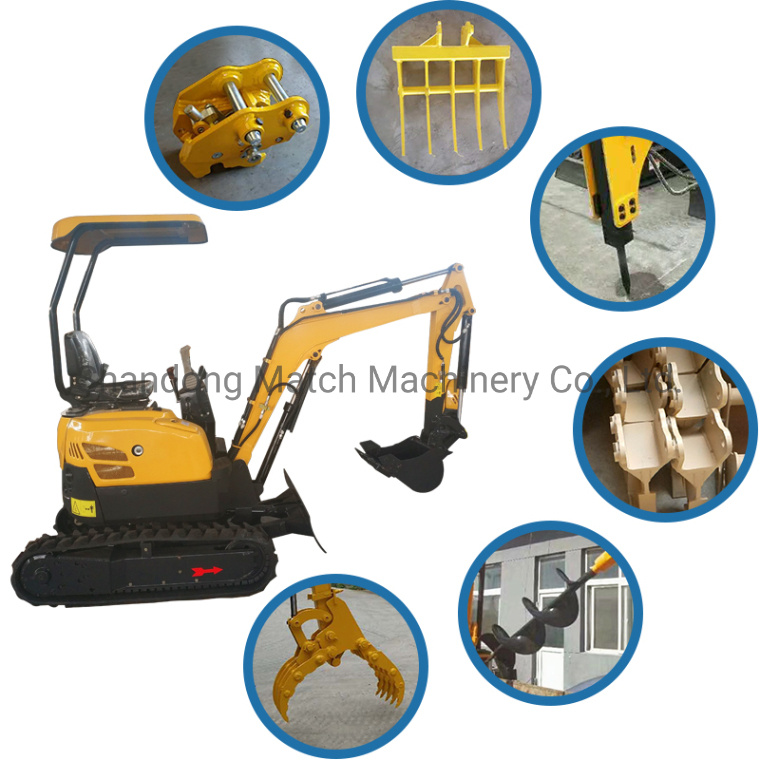 Construction Machinery Mini Excavator 1.8ton 1800kg Zero Tail Small Excavator