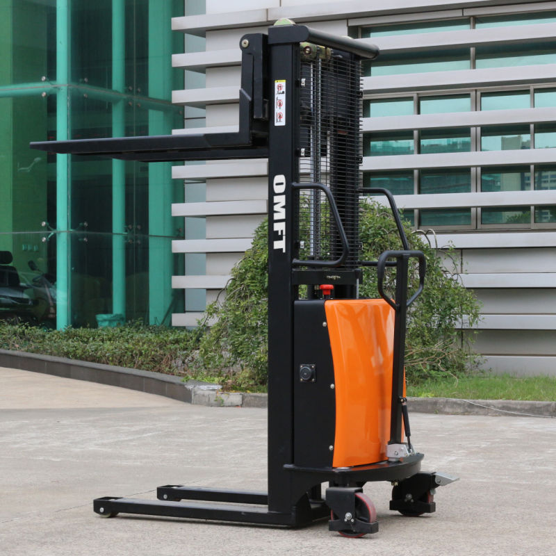 1ton 1.0 T Powered Pallet Stacker Semi-Electric Stacker Truck Battery Operated Pallet Stacker Fork Lift Price