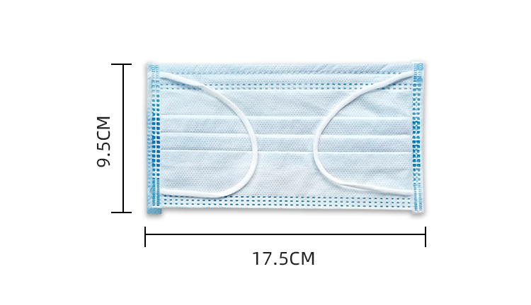Blue Meltblown Medicine Haze Masks for Air Pollution 3 Ply Disposable