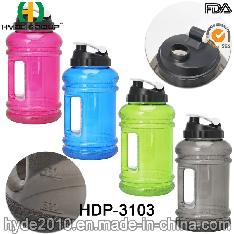 Wholesale 2.2L BPA Free PETG Plastic Water Bottle with Big Mouth (HDP-3103)