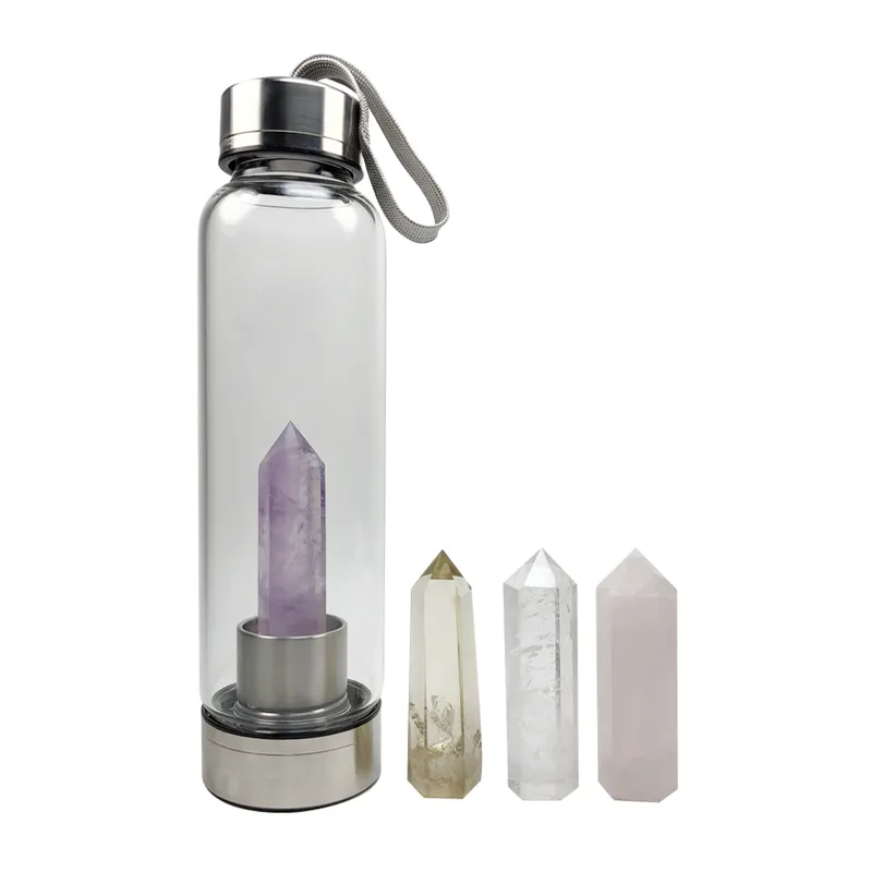 Eco-Friendly Glass Water Bottle Drinking with Crystal Borosilicate Glass