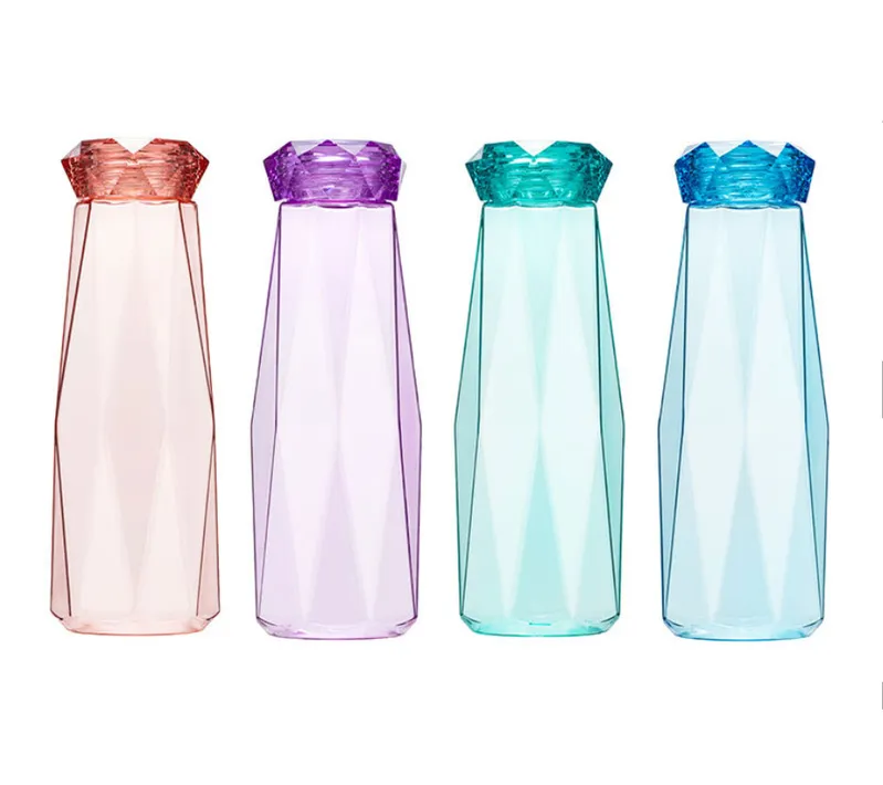 Colorful BPA Free Plastic Drinking Water Bottle Wide Mouth