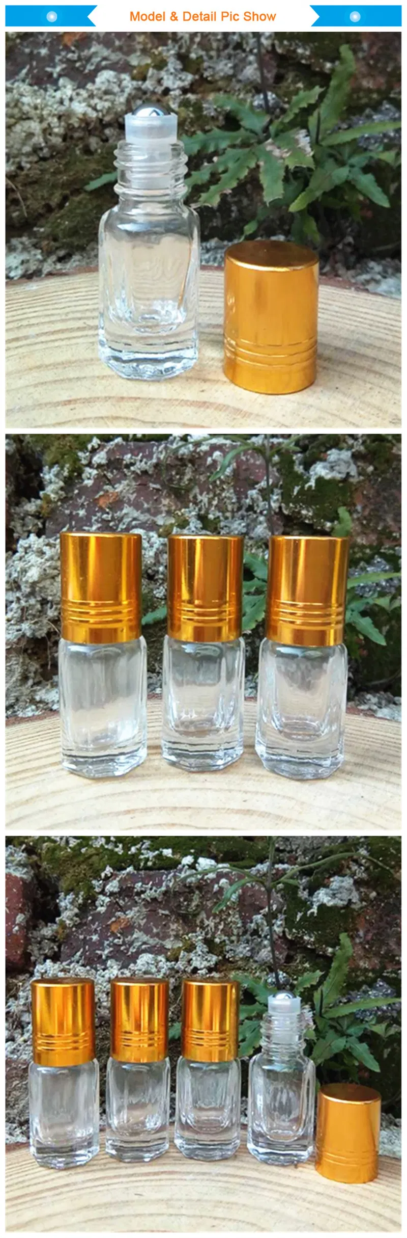 Empty Perfume Glass 3ml Bottles Glass Roll on Perfume Bottle