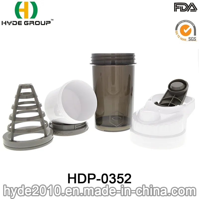 Popular 700ml BPA Free PP Shaker Bottle with Protein Container (HDP-0352)