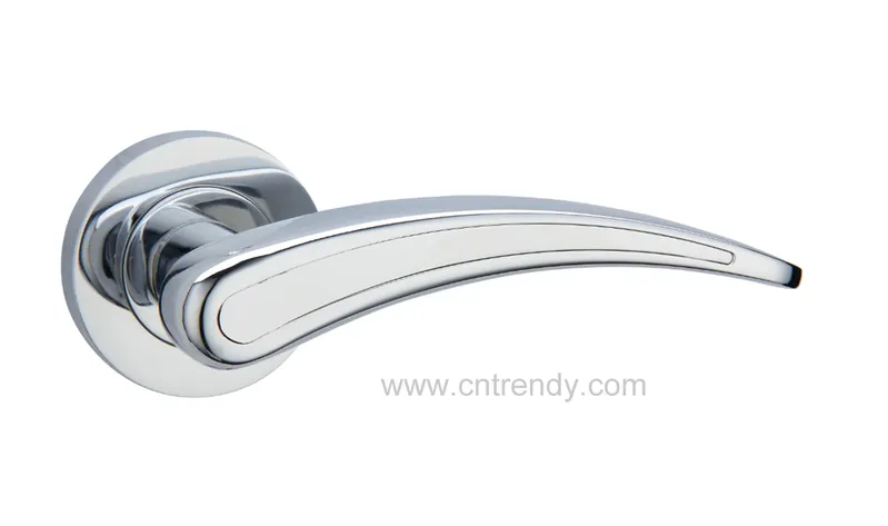 Aluminum or Zinc Alloy Door Lever Handle on Rose (Z6124-ZR03)