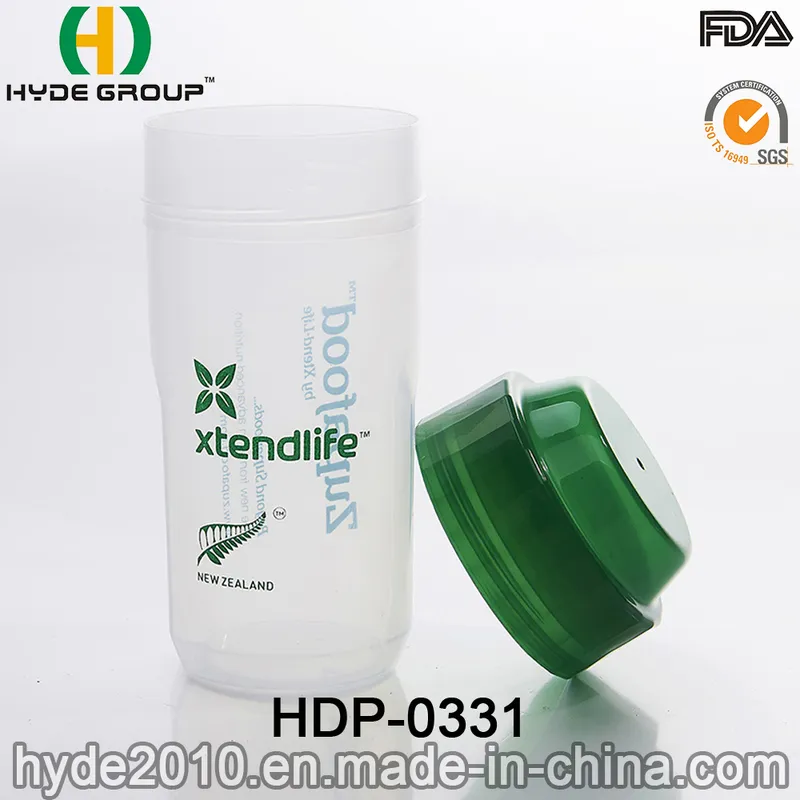 Portable 250ml BPA Free Plastic Mini Protein Shaker Bottle (HDP-0331)