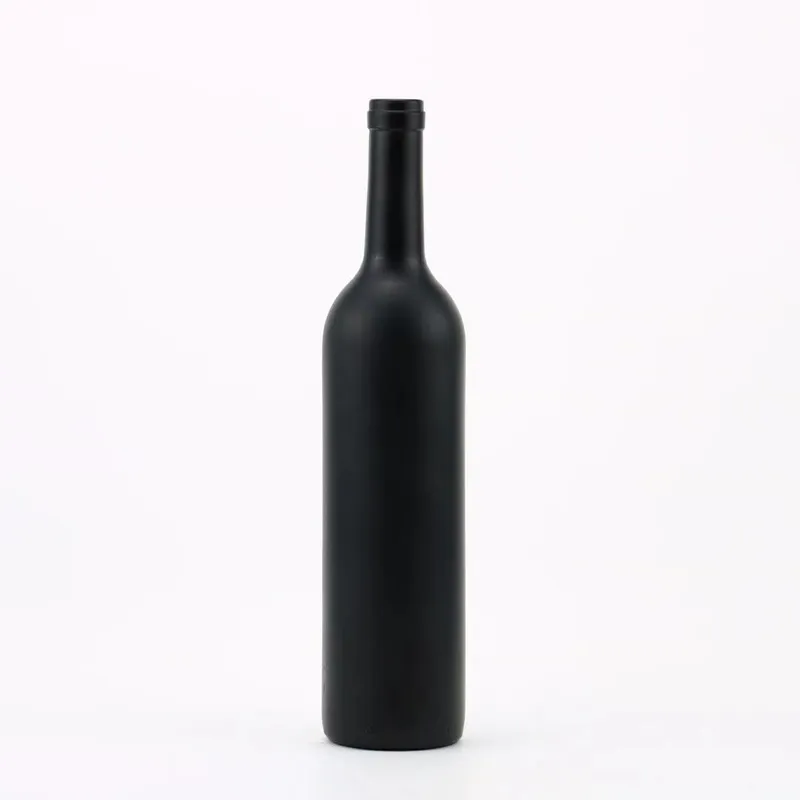 Black Painting Color Glass Whisky Bottle with Cork Cap 700 Ml 750 Ml Liquor Bottle Whisky