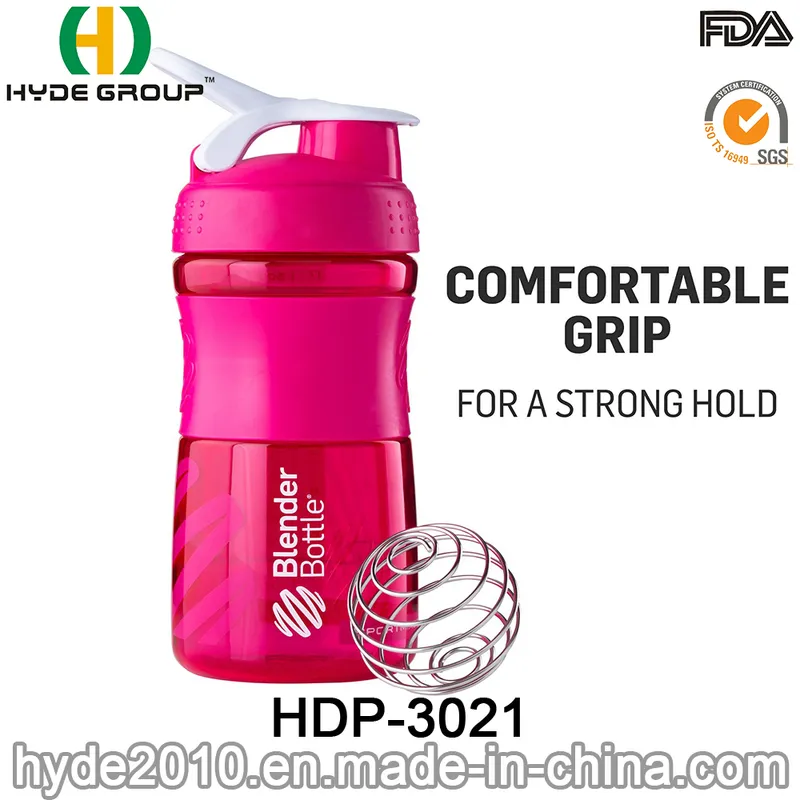 600ml Fitness BPA Free Tritan Plastic Water Bottle with Shaker Ball (HDP-0321)