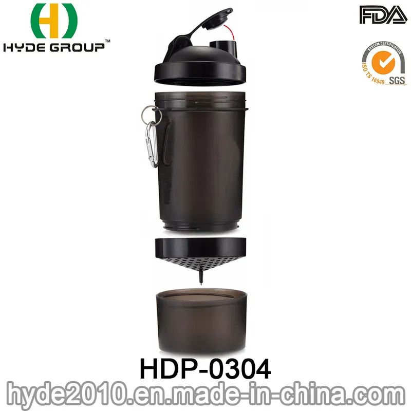 600ml BPA Free Plastic Protein Smart Shaker Bottle (HDP-0304)