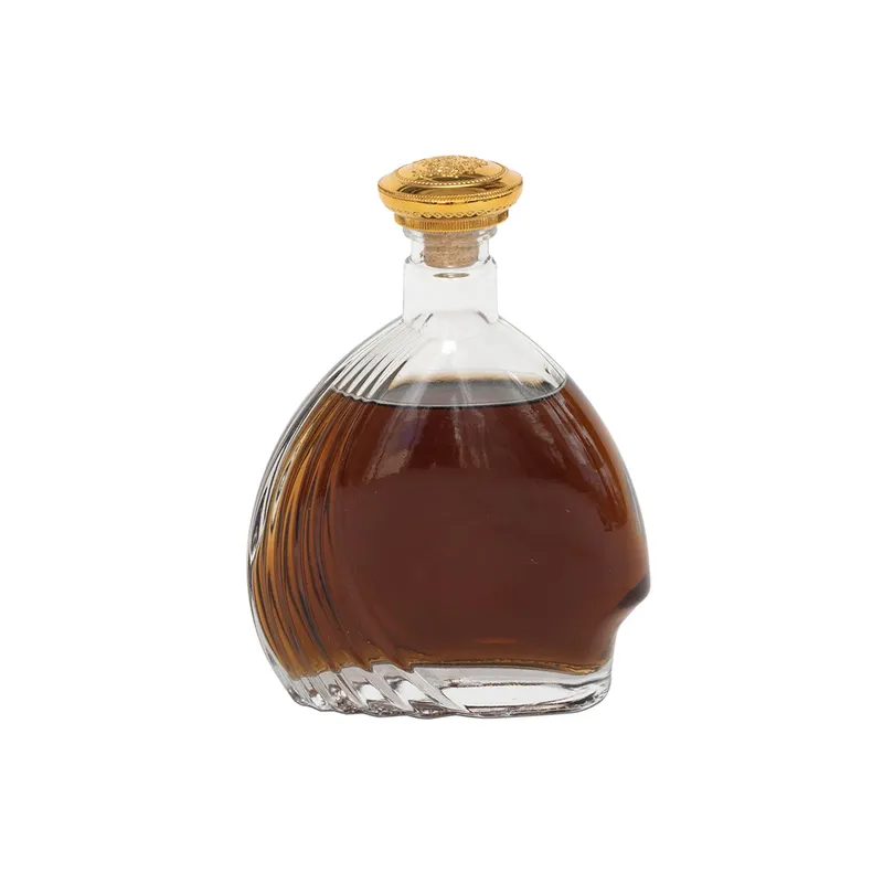 New Design Stylish Brandy Bottles Glass Bottles for Liquor 750 Ml