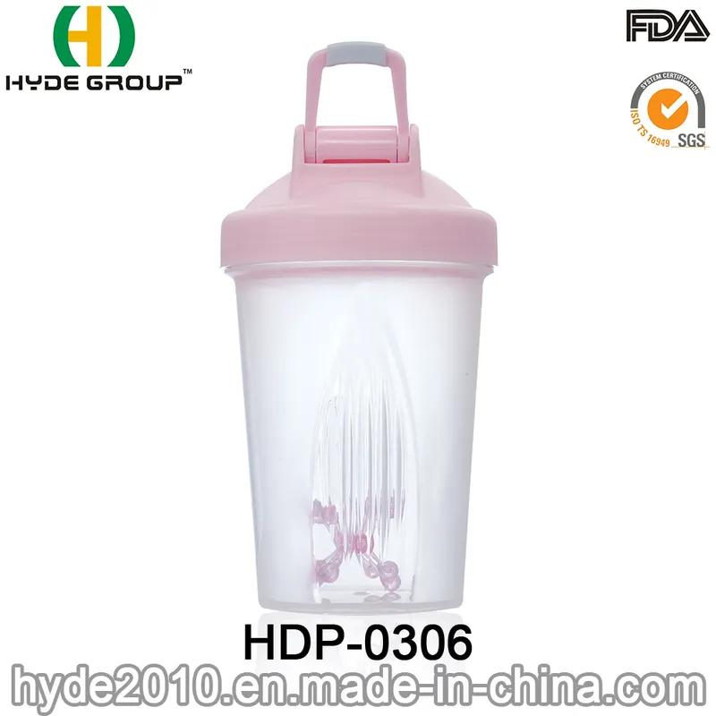 2019 Popular 500ml Plastic PP BPA Free Shaker Bottle with Ss Ball (HDP-0306)