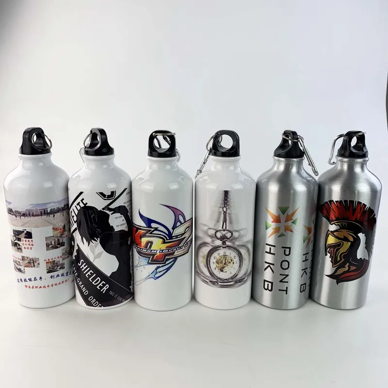 High Quality Sublimation Aluminum Sport Water Bottles 600ml (white)