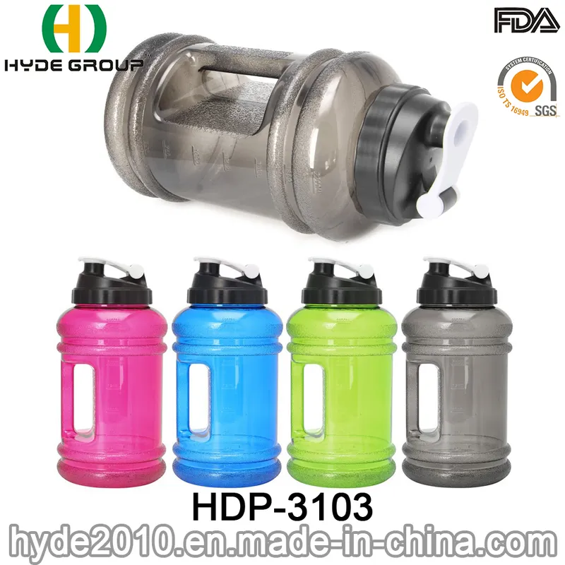 Wholesale 2.2L BPA Free PETG Plastic Water Bottle with Big Mouth (HDP-3103)