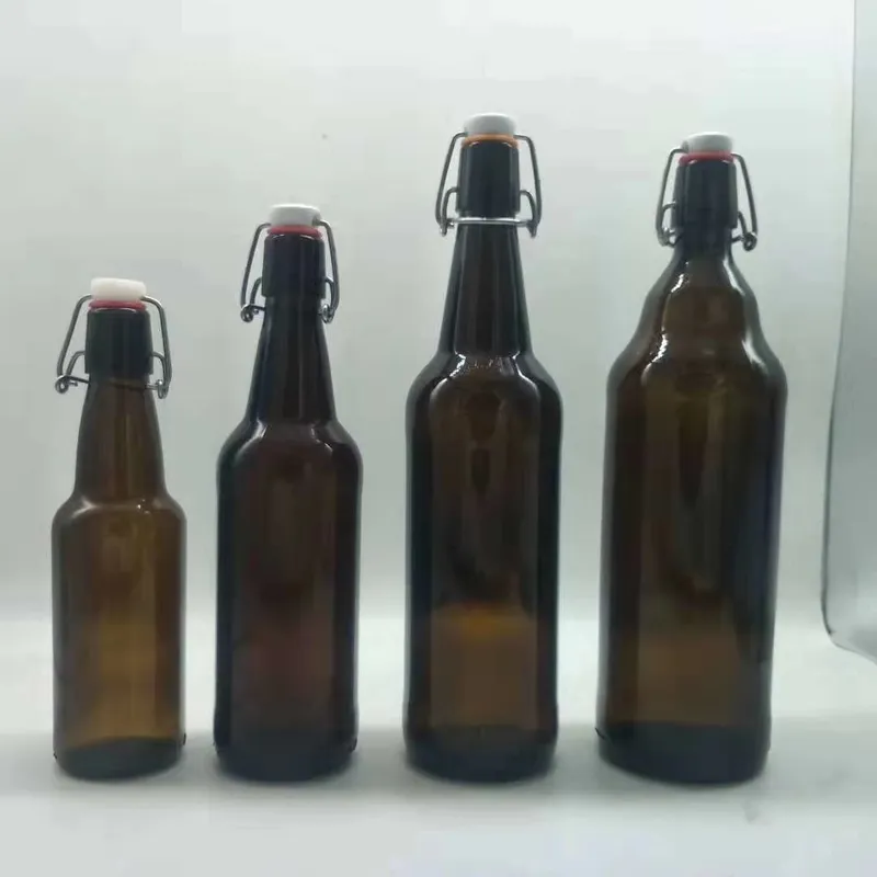 330ml/500ml750ml/1000ml Glass Amber Beer Bottle with Swing Top