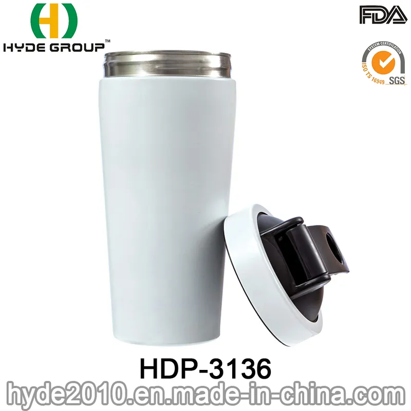 BPA Free Stainless Steel Fitness Gym Sport Protein Shaker Bottle with Mixer (HDP-3136)