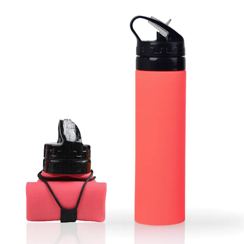 600ml Foldable Silicone Water Bottle for Outdoor Sports Drinking