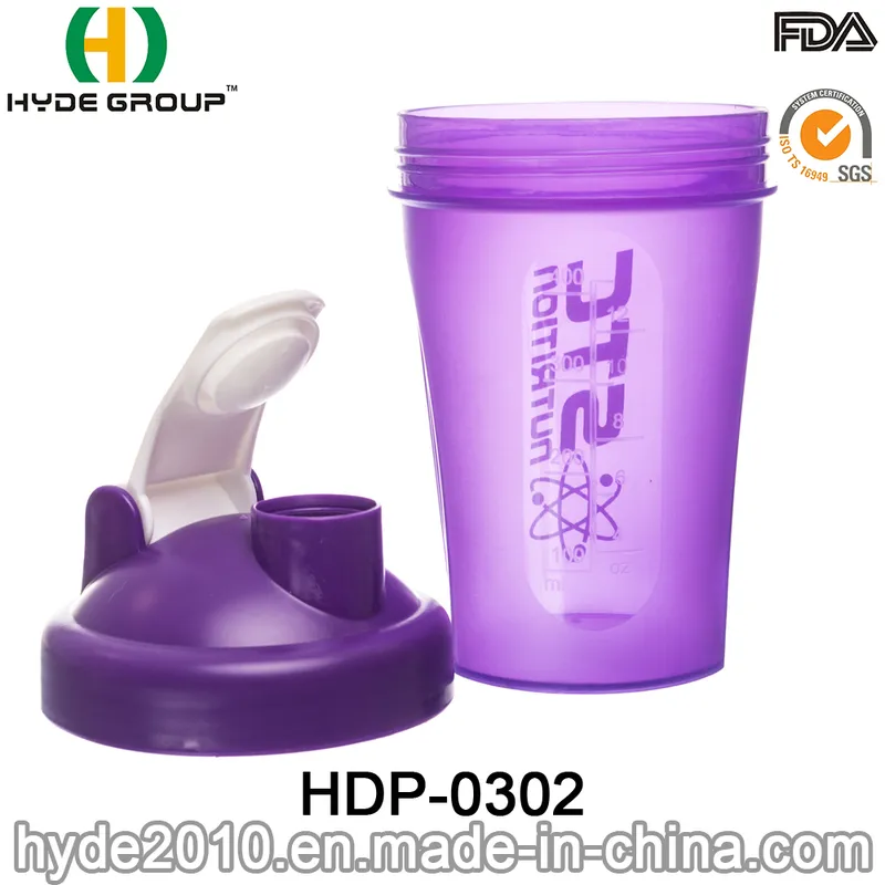 400ml BPA Free PP Plastic Protein Water Bottle with Shaker Ball (HDP-0302)