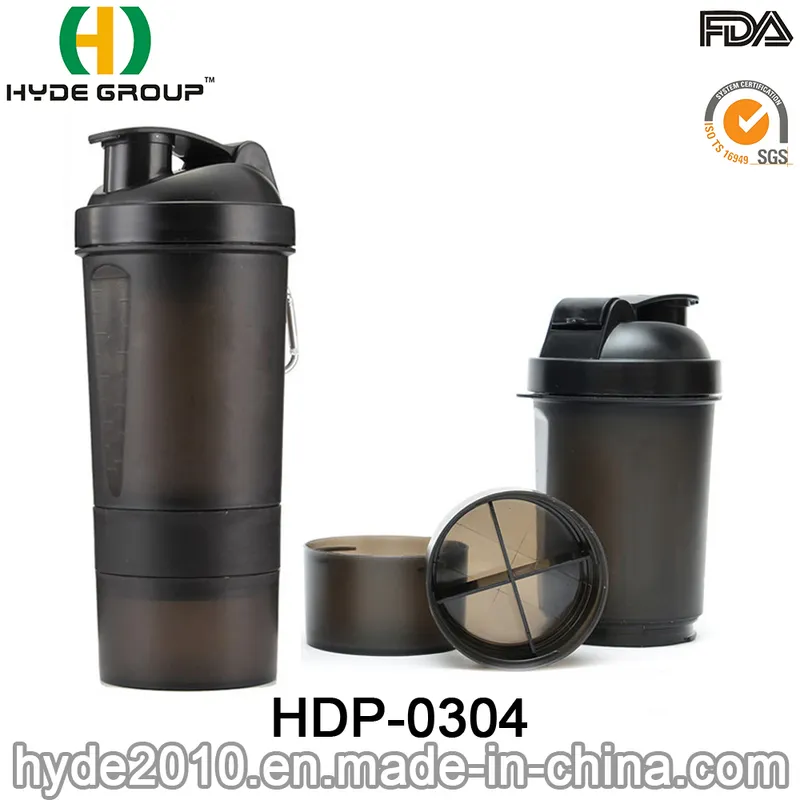 600ml BPA Free Plastic Protein Smart Shaker Bottle (HDP-0304)